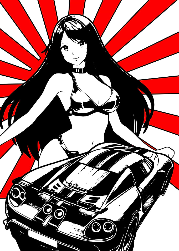 Anime Girl & Sports Car