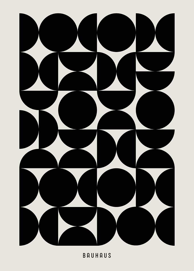 Bauhaus Geometric Pattern Retro Vintage Minimalist