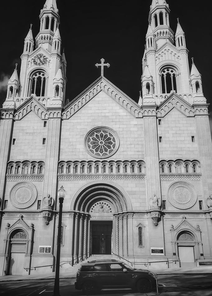 Church Facade with Cross