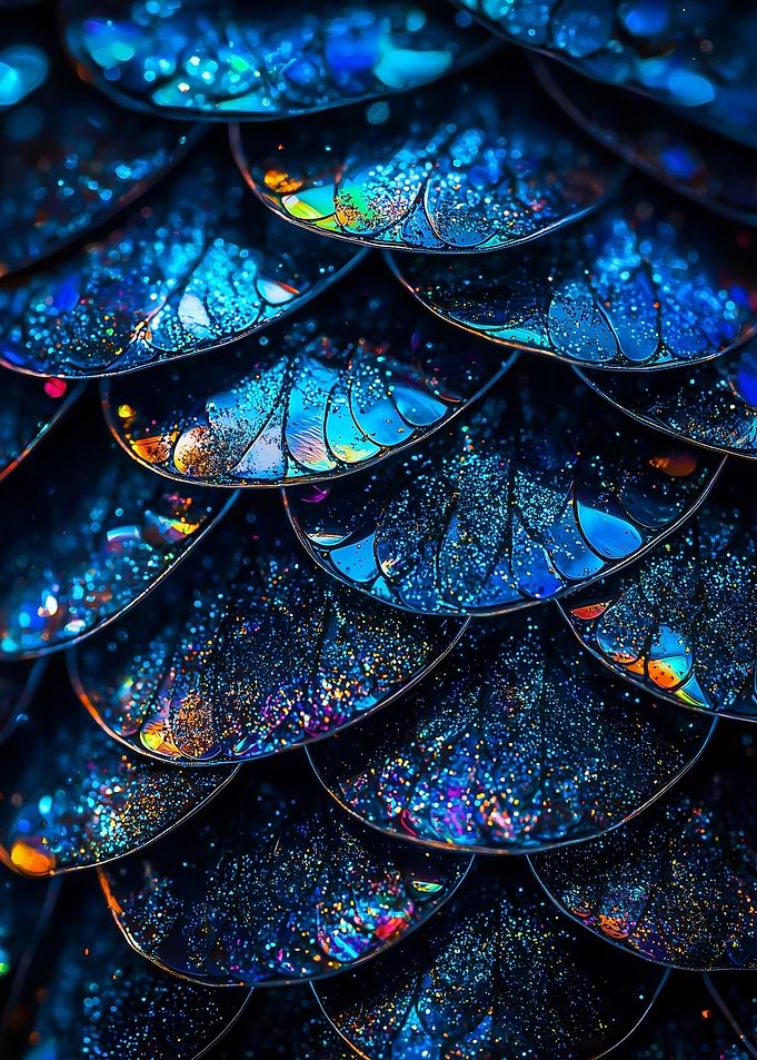 Blue Glitter Scales