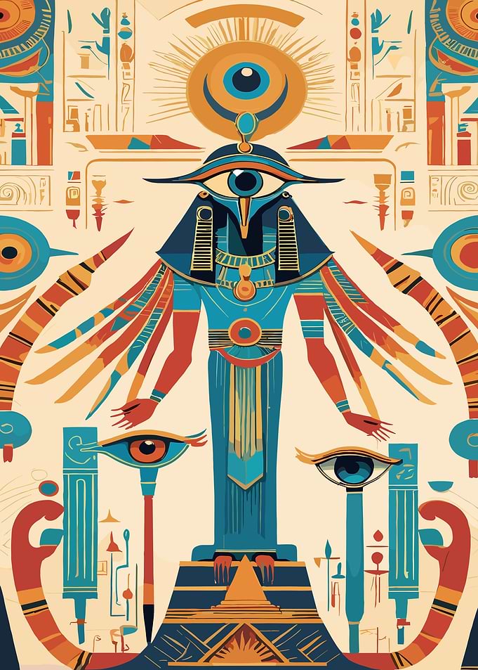 Egyptian Deity with Eye of Horus