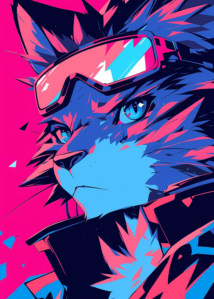 Cyberpunk Cat Portrait