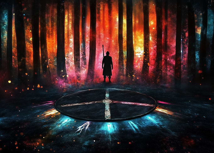 Guardians of the Ember Grove - Mystical Forest Portal