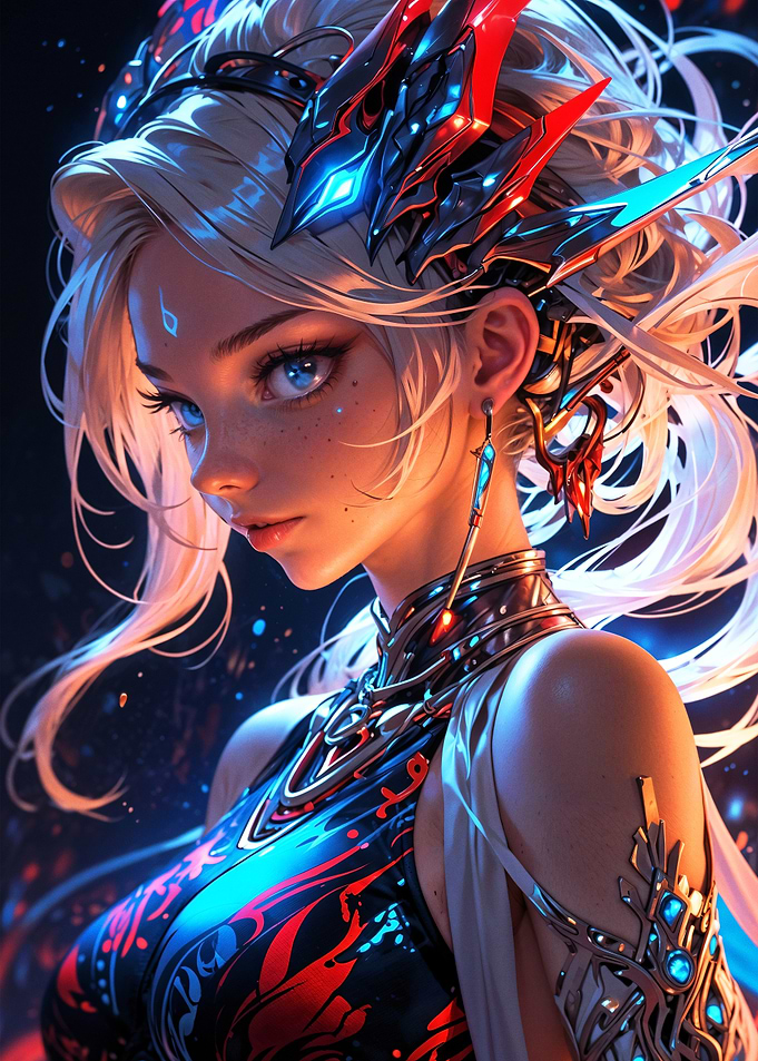 Cyberpunk Warrior Princess Portrait
