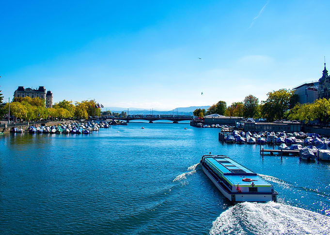 Boat on a River in Zurich