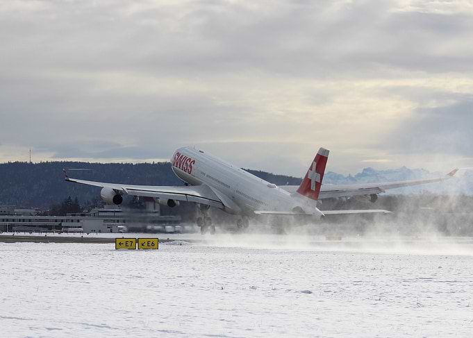 Swiss Airliner Takeoff
