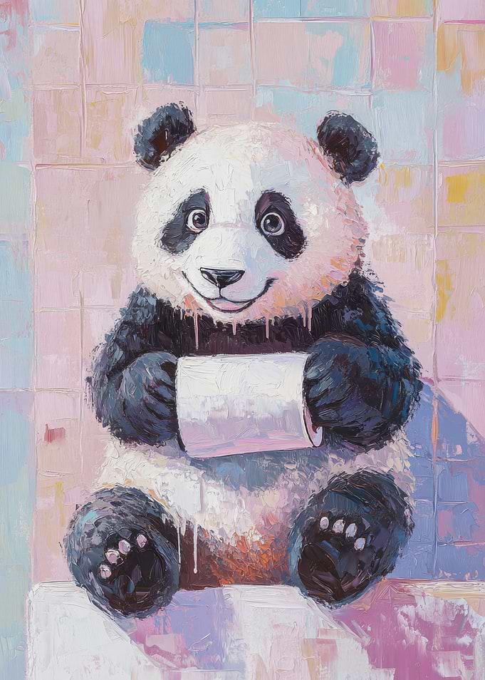 Panda with Toilet Paper