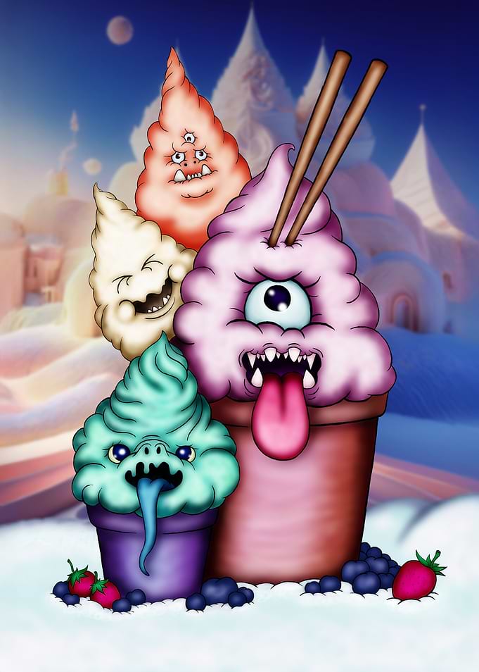 Whimsical Monster Ice Cream