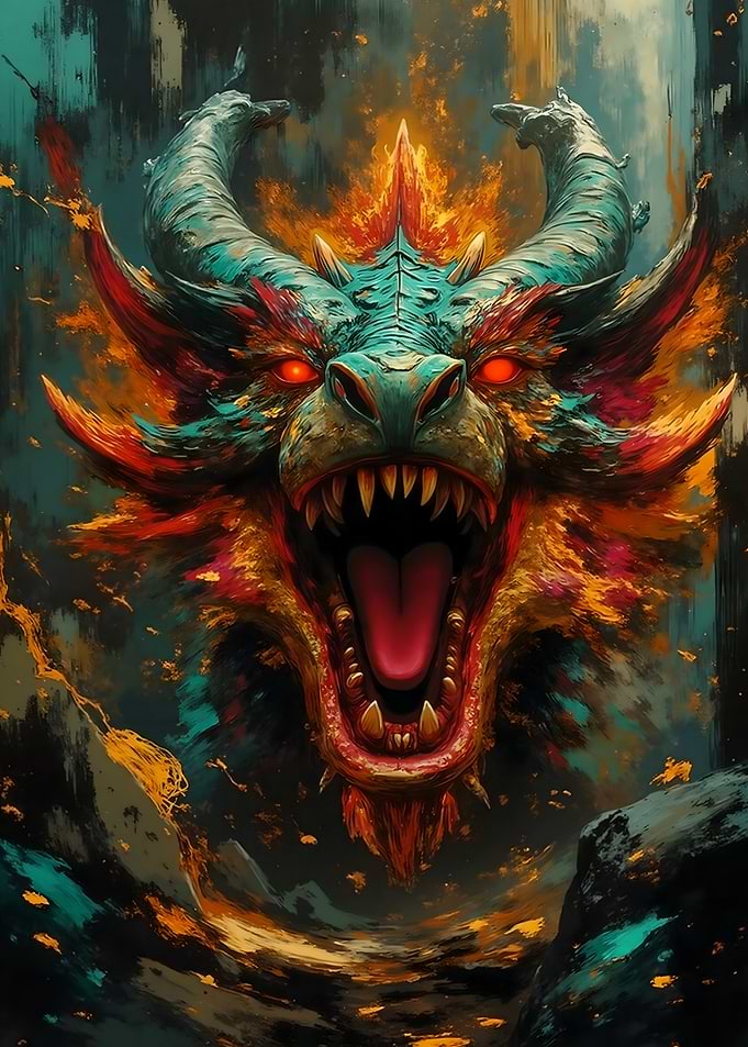 Fiery Dragon Portrait