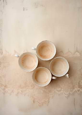 Empty Teacups For kitchen
