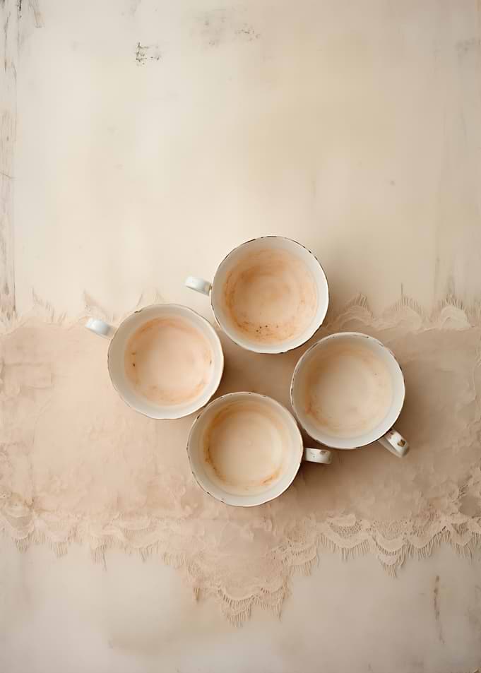 Empty Teacups For kitchen