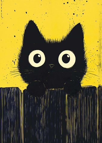 Curious Black Cat