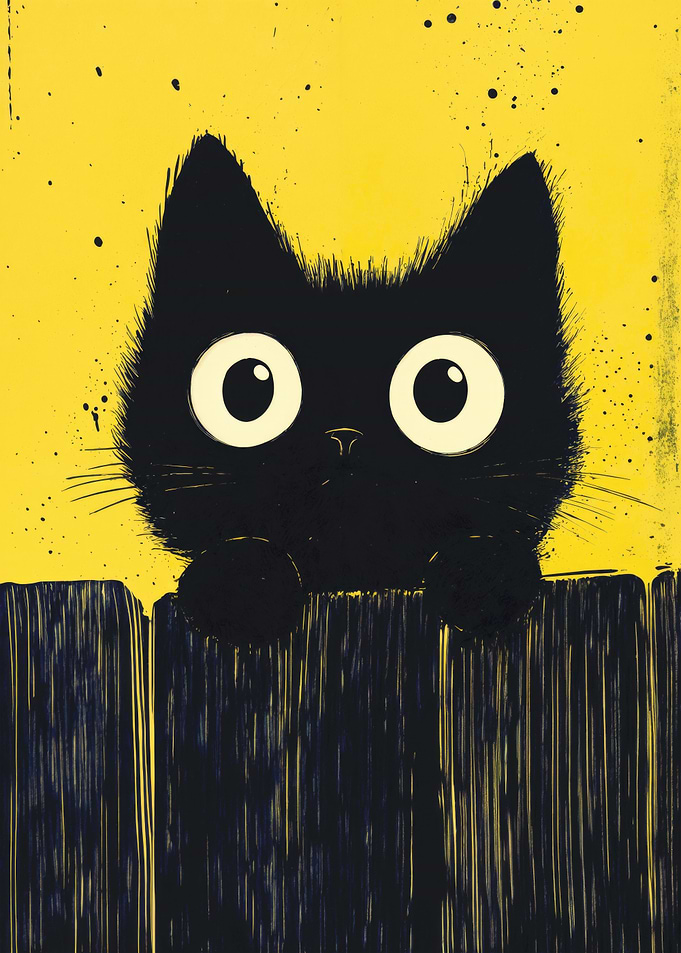 Curious Black Cat