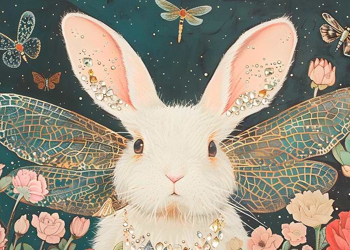 White Rabbit with Wings