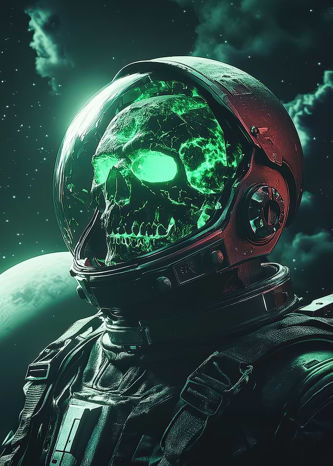 Glowing Skull Astronaut