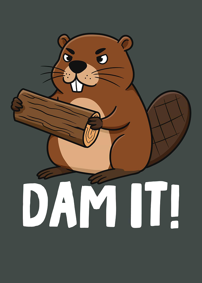 Angry Beaver with Log