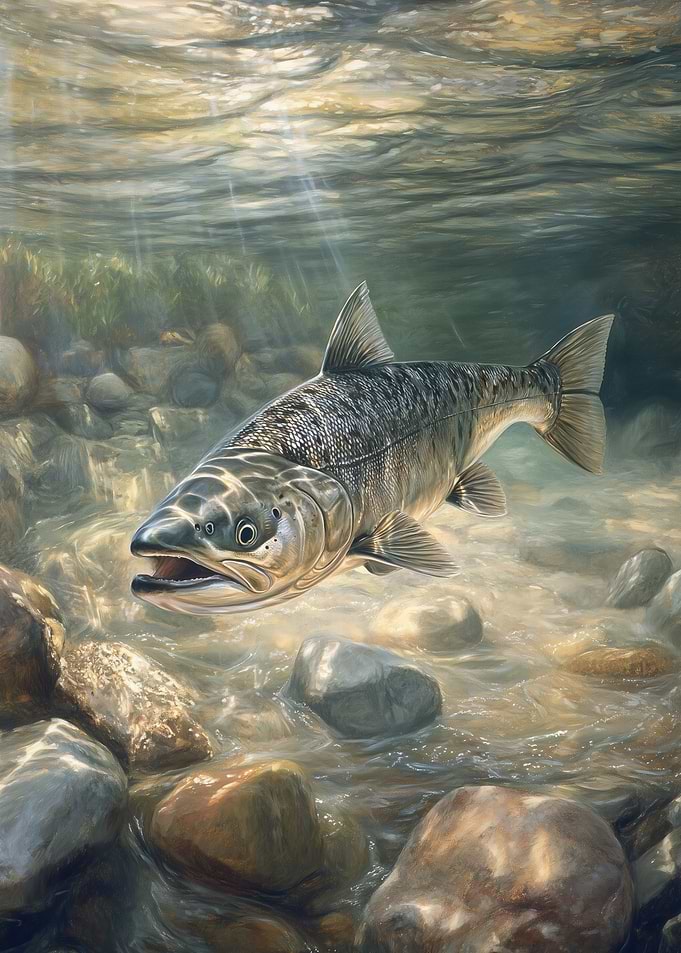 Salmon in River