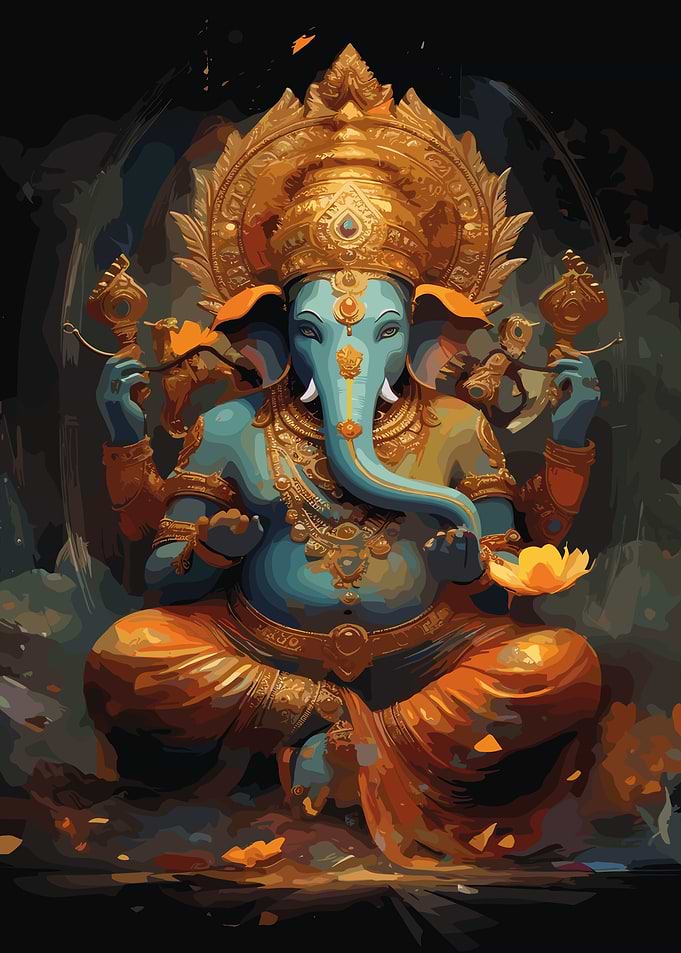 Lord Ganesha Deity Painting