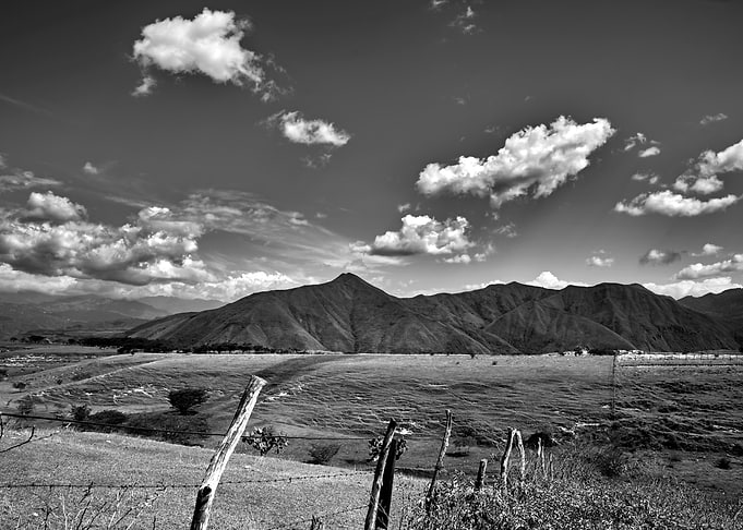 Mountain Landscape in Black and White