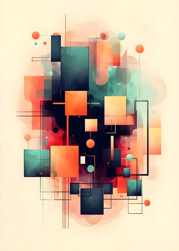 Abstract Watercolor Geometric Art