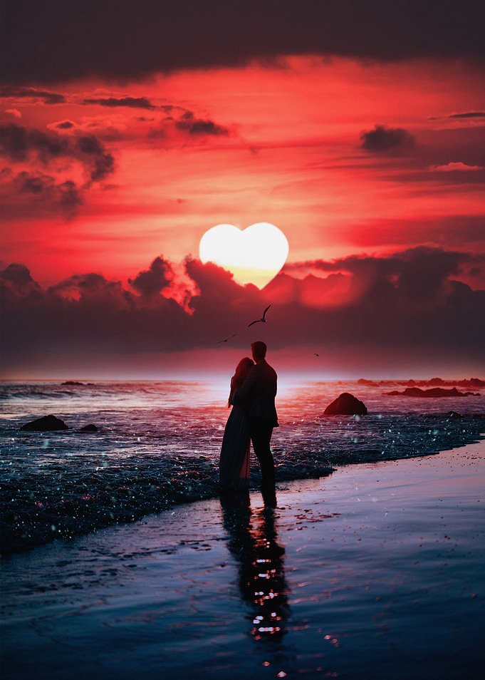 Heart Sunset Couple