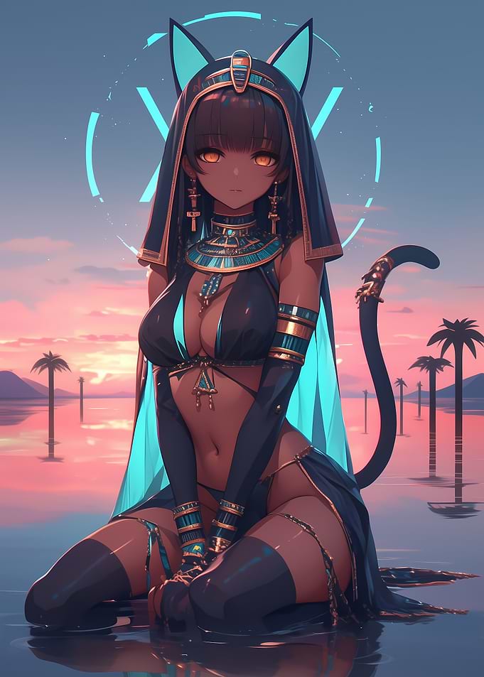 Egyptian Cat Girl Anime Girl