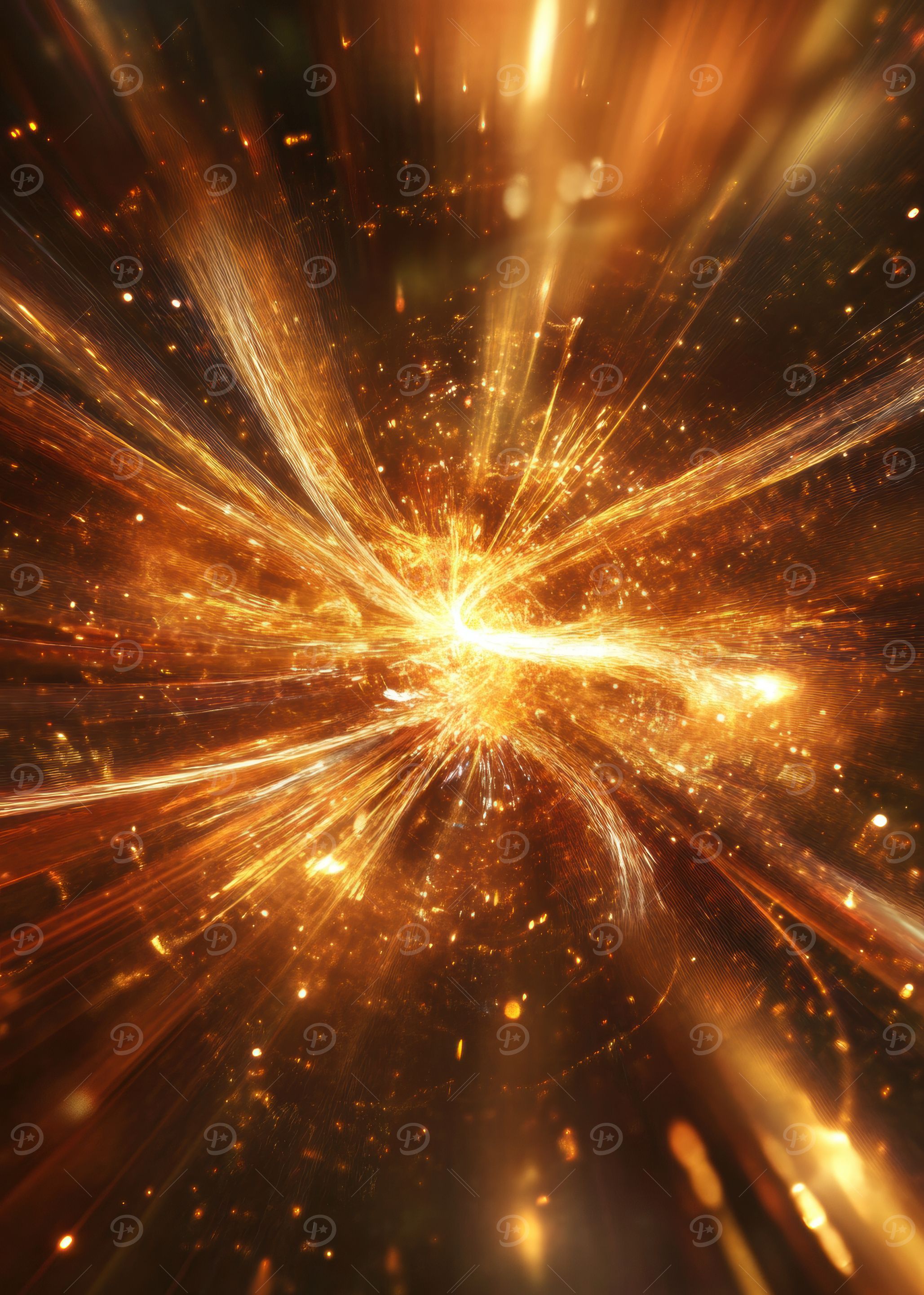 Golden Explosion Abstract Art