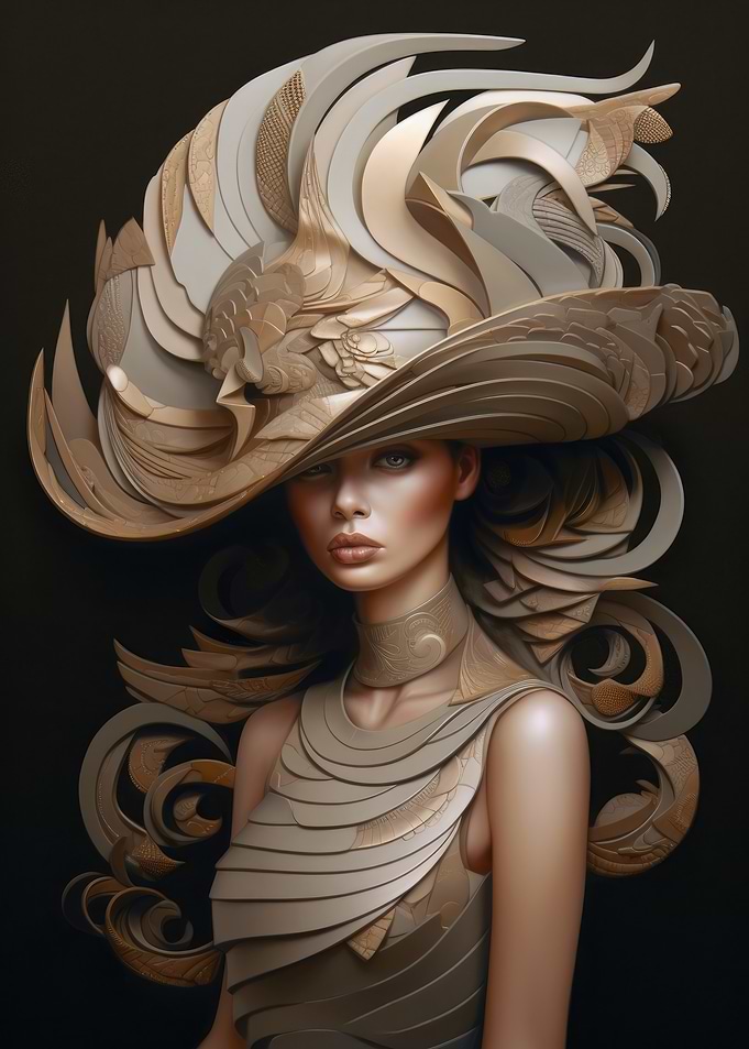 Woman in Ornate Hat