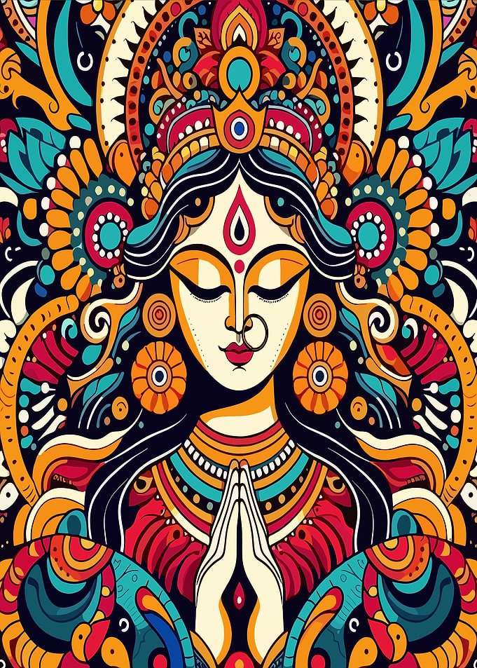 Goddess Durga Mandala Art
