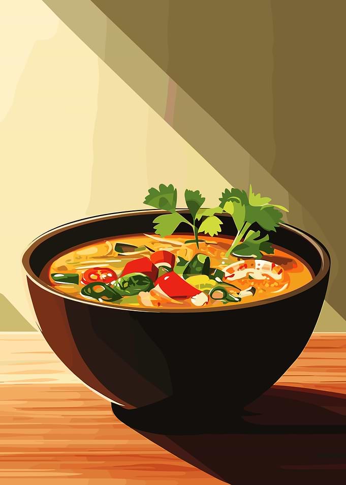 Tom Yum Soup Illustration
