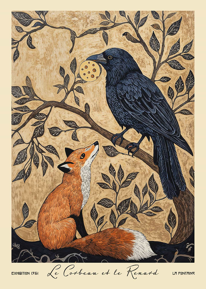 The Crow and the Fox Animal Fables
