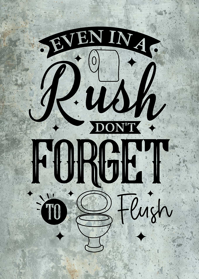Flush Reminder Sign Bathroom Toilet Sign