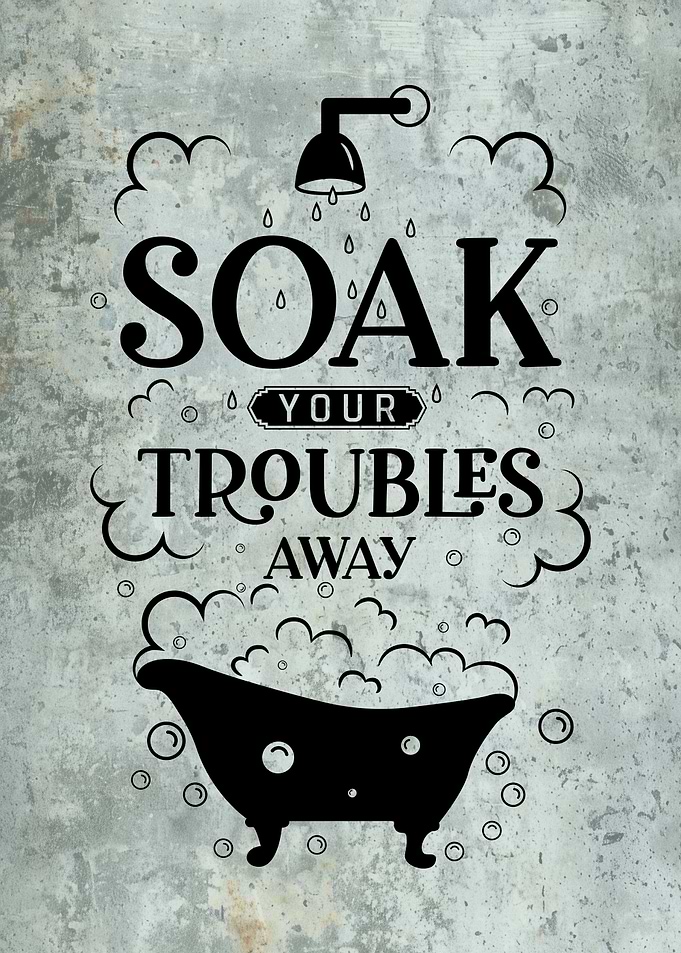 Soak Your Troubles Away Bathroom Sign