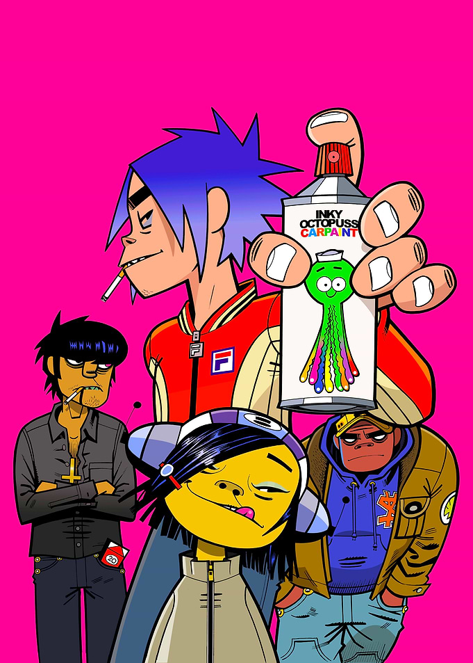 Gorillaz Band Illustration