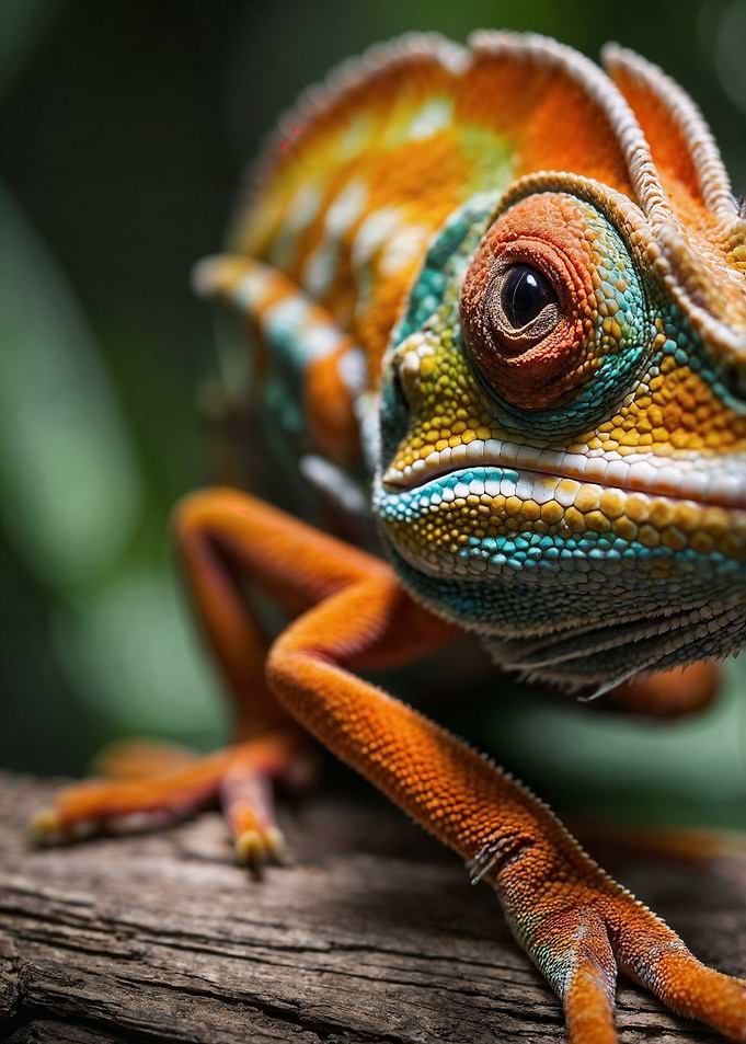 Vigilant Chameleon Close-Up