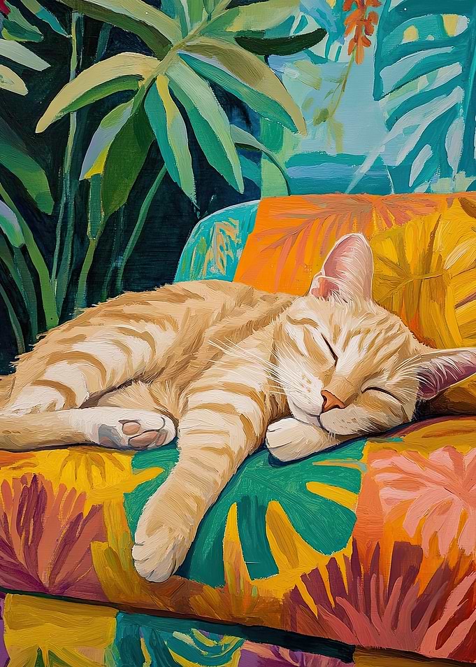 Sleeping Orange Cat