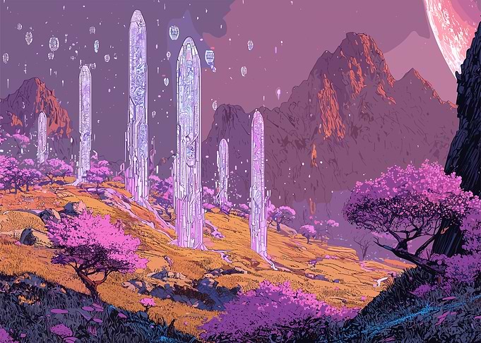 Fantasy Landscape with Towers