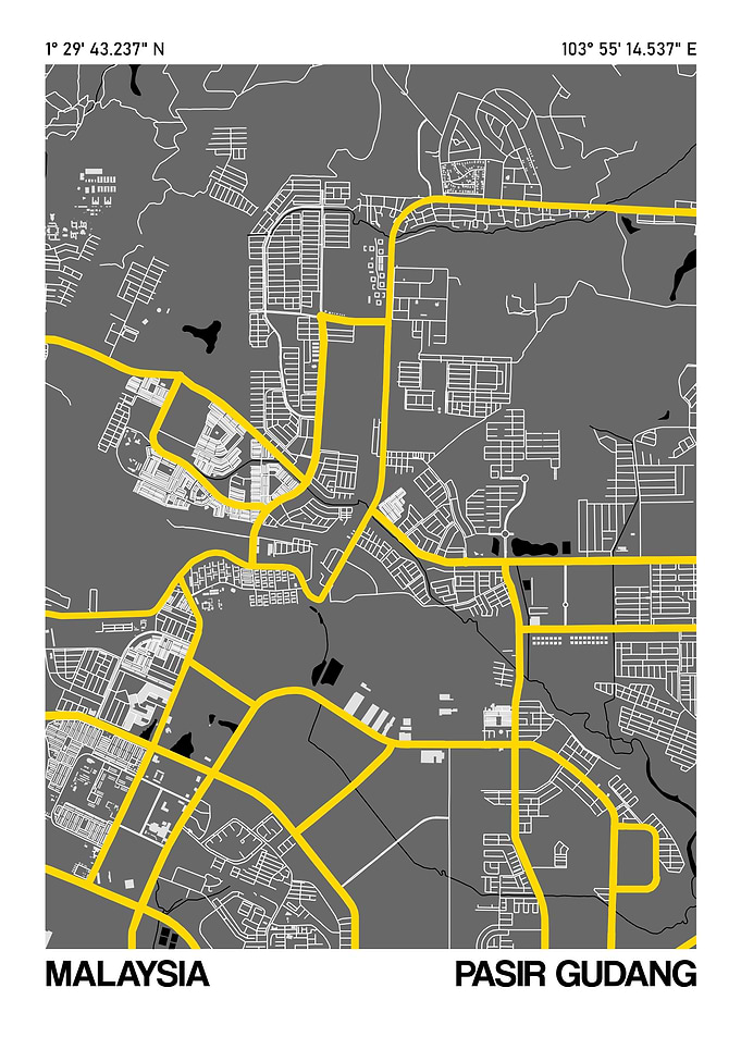 Pasir Gudang City Street Map