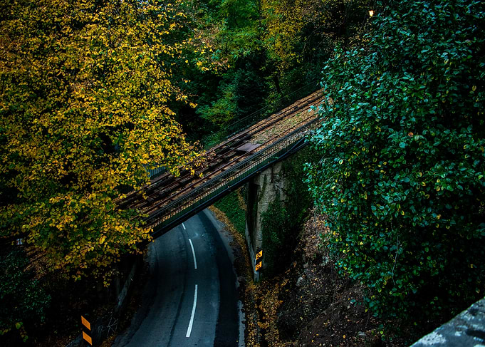 Funicular Bridge Over Road