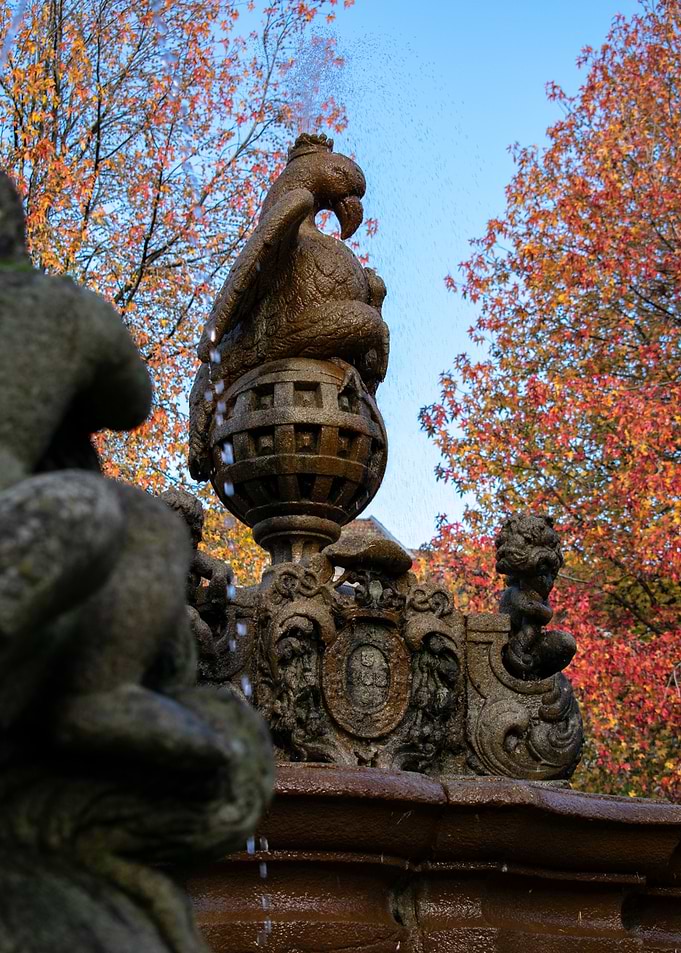 Stone Fountain with Eagle