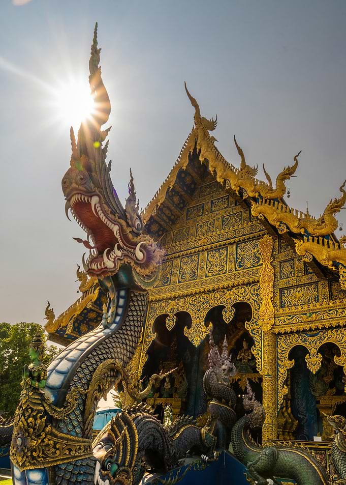 Blue Temple Naga Statue