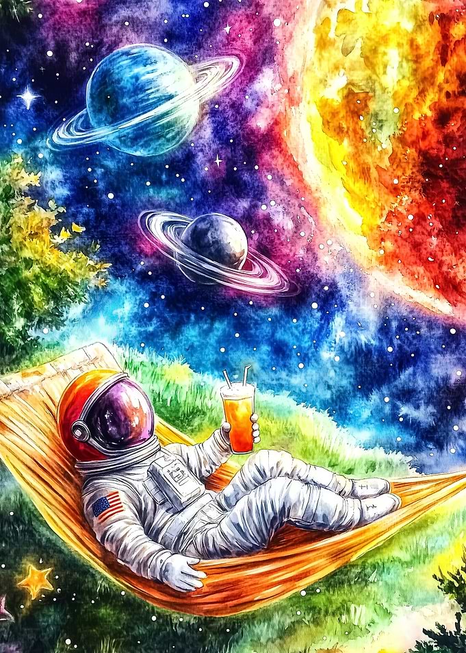 Astronaut Relaxing in Space