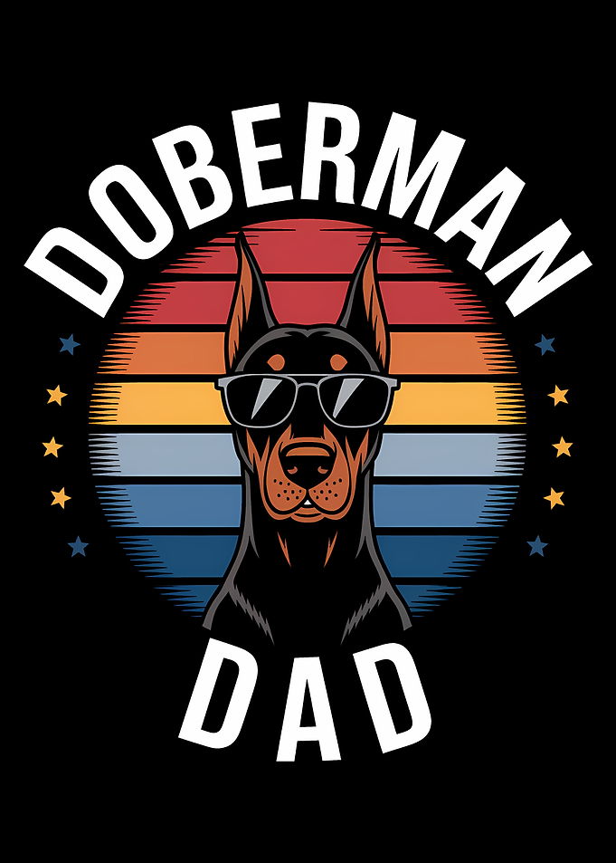 Doberman Dad Retro Design