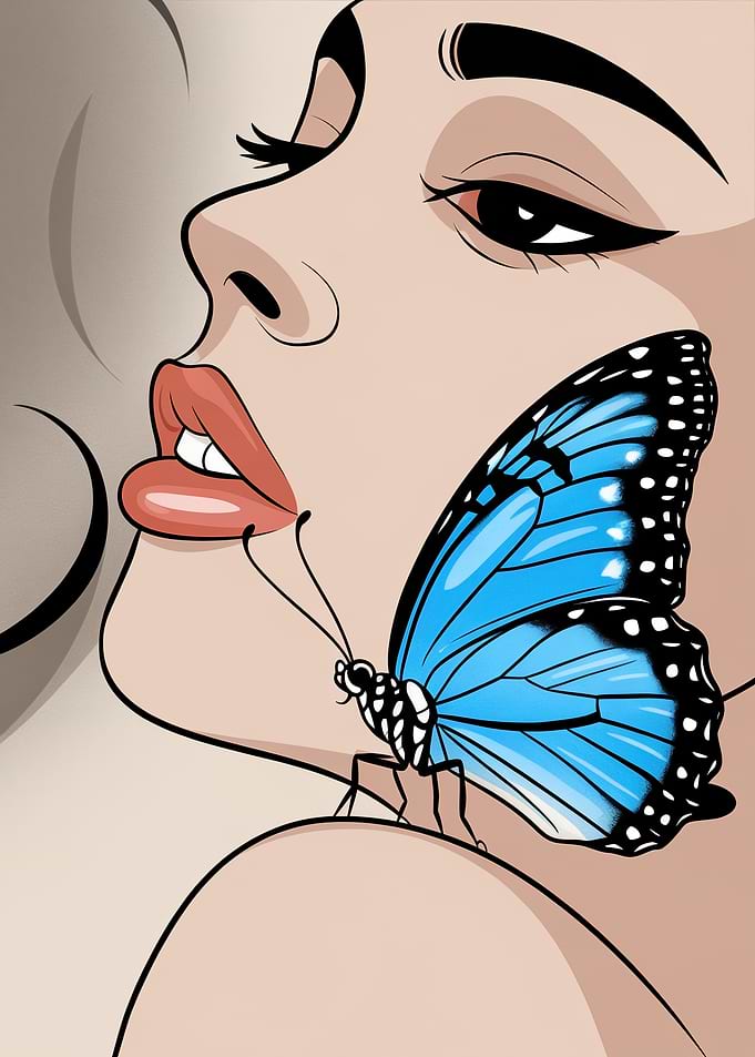 Woman with Butterfly Comic