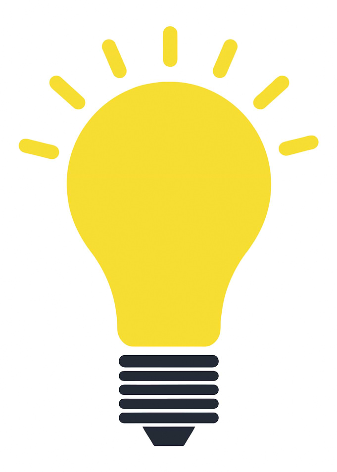 Lightbulb stylized bright rays