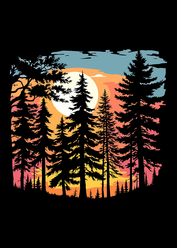 vintage retro outdoors nature wildlife forest pine trees