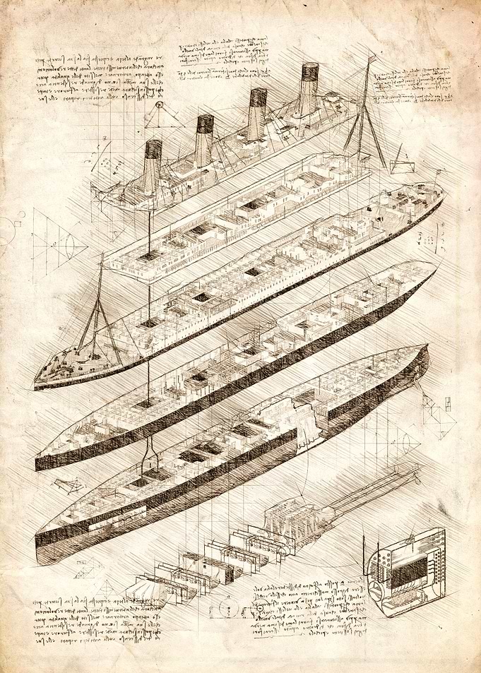 Titanic Cross Section Sketch