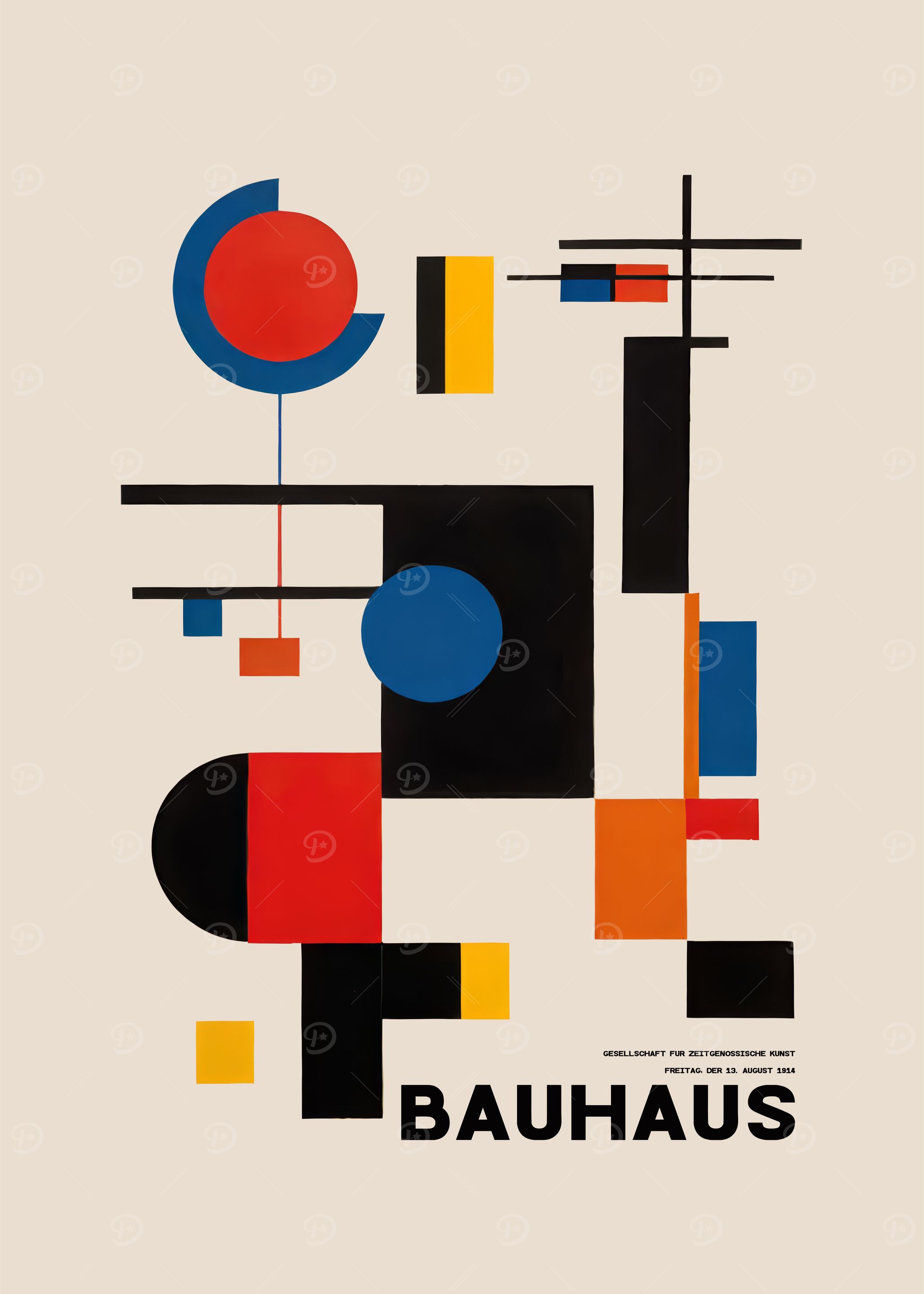 Bauhaus Geometric Poster