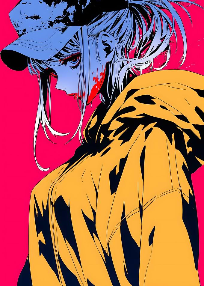 Anime Girl with Blood