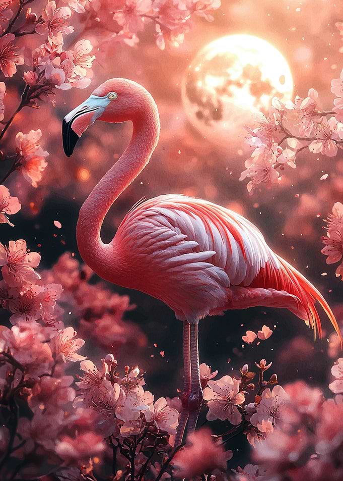 Pink Flamingo in Blossom